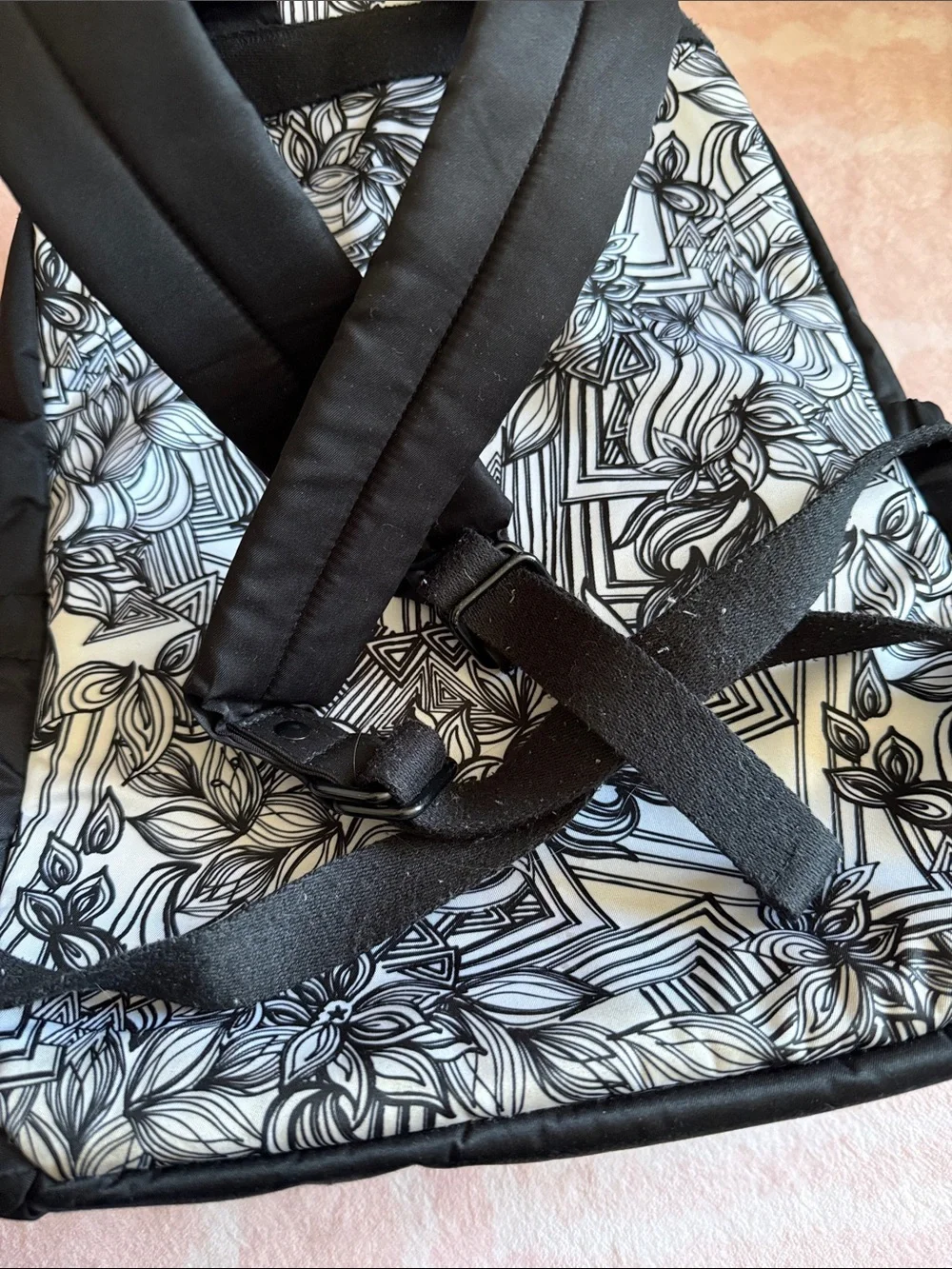 Jujube Be Zealous Diaper Bag Backpack Geometric Doodle Black and White